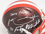 DIXON MINNIFIELD AUTOGRAPHED BROWNS FLASH MINI HELMET DAWG POUND BECKETT 216720
