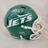 BREECE HALL SIGNED NEW YORK JETS FS THROWBACK SPEED REPLICA HELMET FANATICS QR