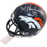Trevor Pryce & Mike Anderson Signed Broncos VSR4 Mini Helmet BAS 44226