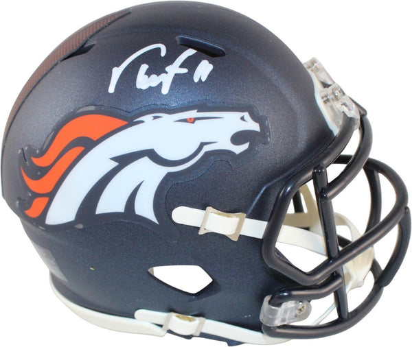Troy Franklin Autographed/Signed Denver Broncos Mini Helmet Beckett WIT 59399