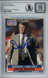 Dan Reeves Autographed 1991 Pro Set #144 Trading Card Beckett 10 Slab 37480