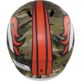 Bo Nix Autographed/Signed Denver Broncos F/S Camo Helmet Beckett Witness 55111