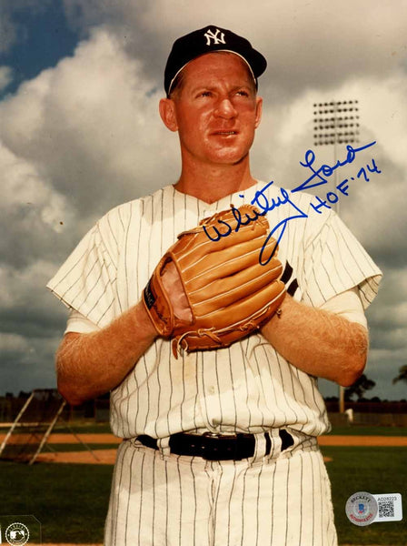 Whitey Ford Autographed New York Yankees 8x10 Photo HOF Beckett 50455