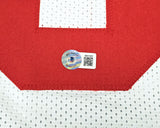 SAN FRANCISCO 49ERS FRED WARNER AUTOGRAPHED WHITE JERSEY BECKETT WITNESS 221072