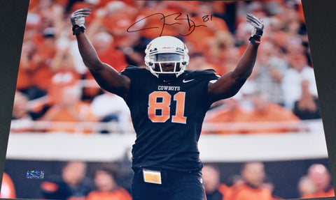 JUSTIN BLACKMON AUTOGRAPHED OKLAHOMA STATE COWBOYS 16x20 PHOTO COA