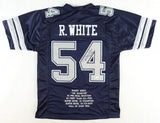 Randy White Signed Dallas Cowboys Career Stat Jersey Inscribed HOF 94 (JSA COA)