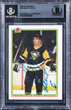 Penguins Mark Recchi Authentic Signed 1990 Bowman #205 Card BAS Slabbed