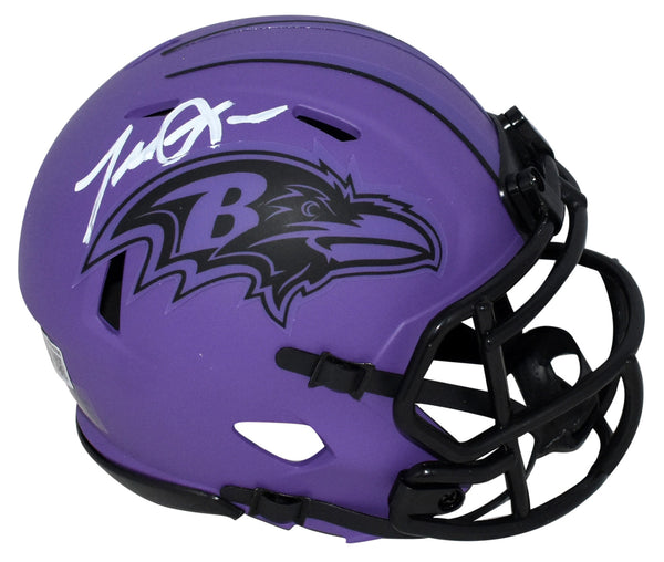 TERRELL SUGGS SIGNED BALTIMORE RAVENS RAVE SPEED MINI HELMET BECKETT