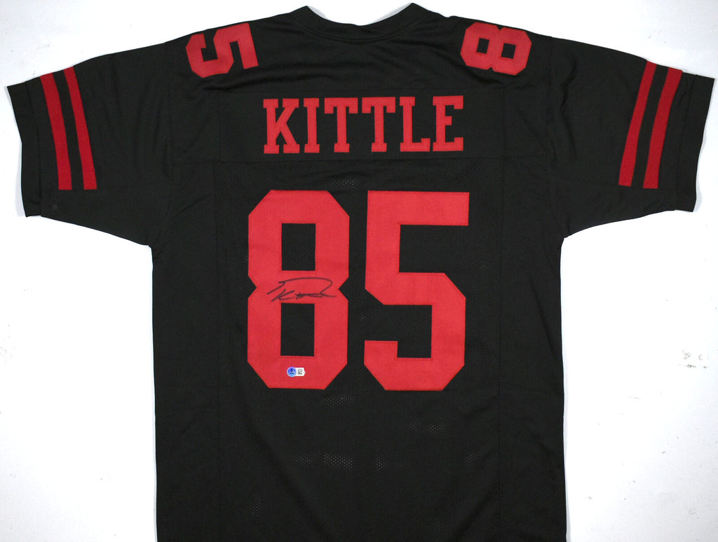 George Kittle Autographed Black Pro Style Jersey Beckett W