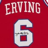 Julius Erving Philadelpha 76ers Signed Red 1982-83 Mitchell & Ness Rep Jersey
