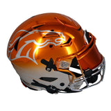 Bo Nix Autographed Denver Broncos Orange Custom Chrome SpeedFlex Helmet Beckett