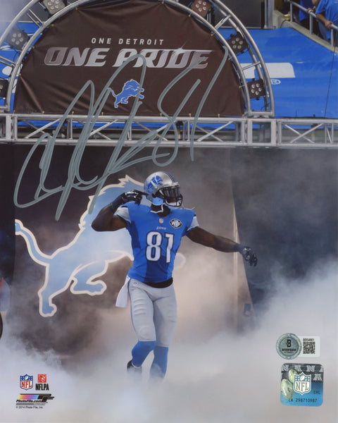 Lions Calvin Johnson Authentic Signed 8x10 Photo Autographed BAS #BR54861