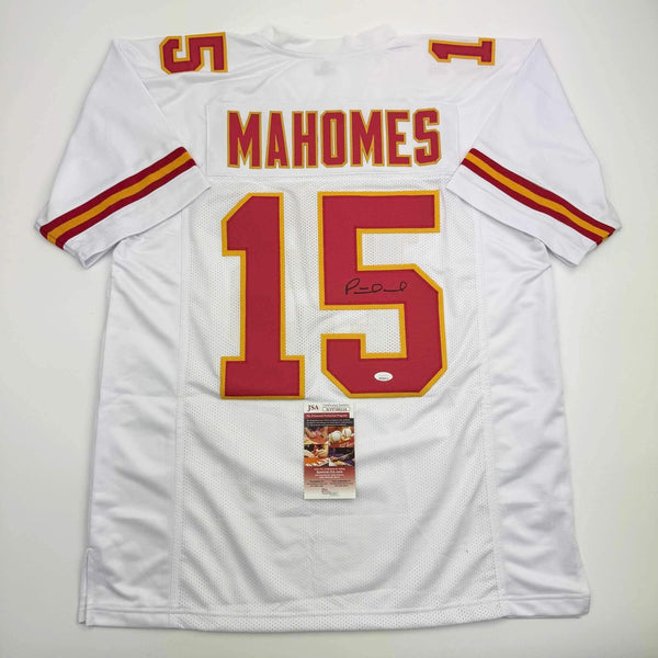 Autographed/Signed Patrick Mahomes Kansas City White Football Jersey JSA COA