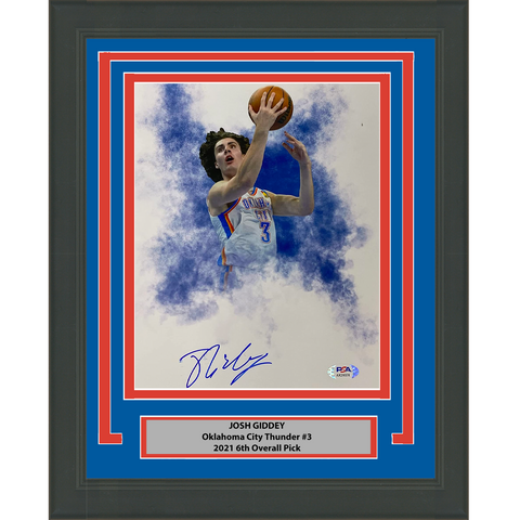 Framed Autographed/Signed Josh Giddey Oklahoma Thunder 8x10 Photo PSA/DNA COA