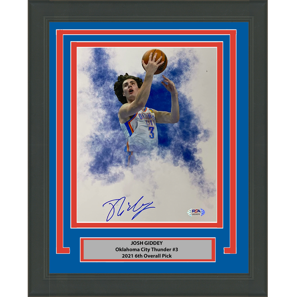 Framed Autographed/Signed Josh Giddey Oklahoma Thunder 8x10 Photo PSA/DNA COA