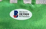 Floyd Mayweather Jr Signed Green Boxing Trunks TMT Inscribed BAS