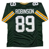 Autographed/Signed Dave Robinson HOF 13 Green Bay Green Jersey Beckett BAS COA