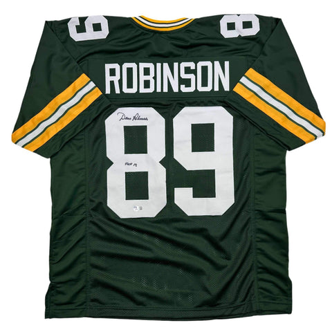 Autographed/Signed Dave Robinson HOF 13 Green Bay Green Jersey Beckett BAS COA