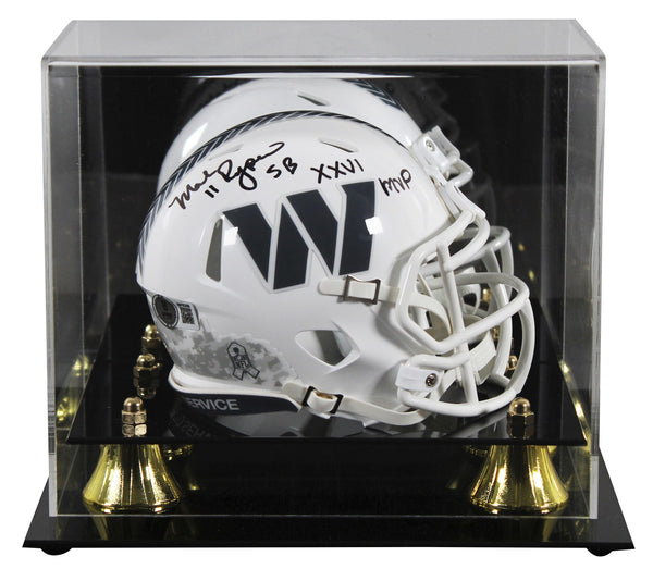 Commanders Mark Rypien "SB MVP" Signed STS III Speed Mini Helmet w/ Case BAS Wit