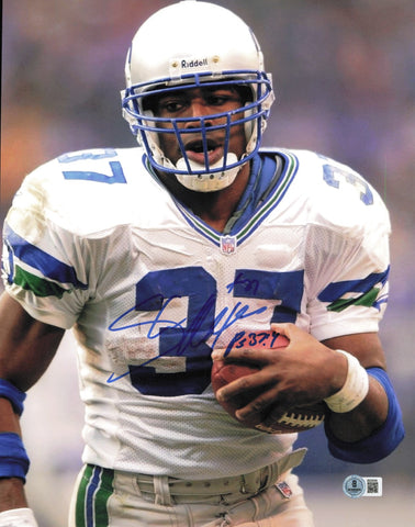Shaun Alexander Autographed 11x14 Photo Seattle Seahawks Beckett BAS QR #BS30549