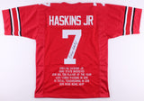 Dwayne Haskins Signed Ohio State Buckeyes Career Stat Jersey (JSA COA)