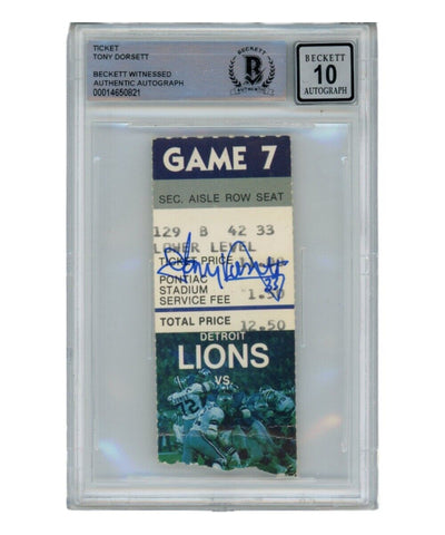 Tony Dorsett Autographed/Signed 11/15/1981 Ticket Stub Beckett 39435