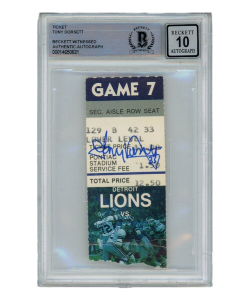 Tony Dorsett Autographed/Signed 11/15/1981 Ticket Stub Beckett 39435