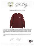 John Daly Signed Match Worn Maroon Johnstons of Elgin Cashmere Sweater BAS