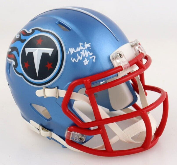 MALIK WILLIS SIGNED AUTOGRAPHED TENNESSEE TITANS FLASH SPEED MINI HELMET BECKETT