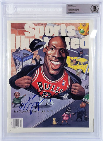 Michael Jordan Autographed SI Bulls Gem 10 Auto Best Wishes Beckett 14880233