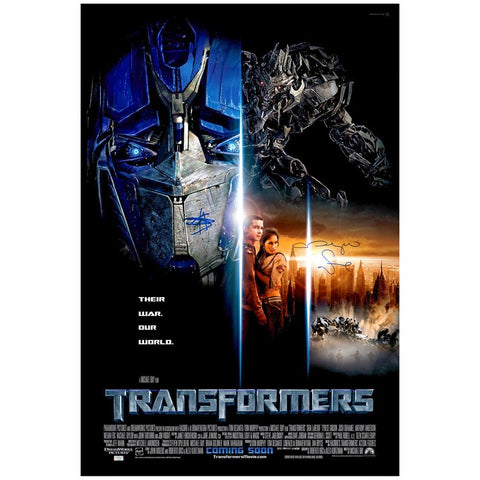 Shia LaBeouf, Megan Fox Autographed 2007 Transformers Original 27x40 Poster