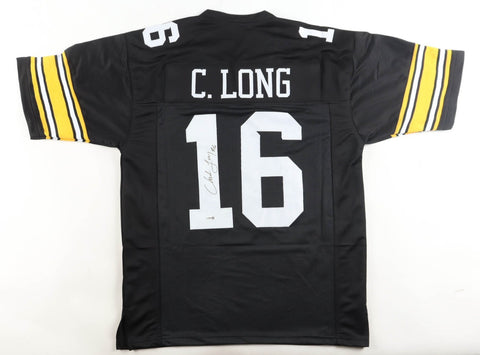 Chuck Long Signed Iowa Hawkeyes Black Jersey (JSA) Detroit Lions #2 QB 1986-1884