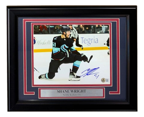 Shane Wright Signed Framed 8x10 Seattle Kraken Photo BAS