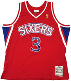 76ERS ALLEN IVERSON AUTOGRAPHED MITCHELL & NESS 1996-97 JERSEY 2X BECKETT 245739