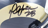 Marshall Faulk Autographed Rams 00-16 Speed Mini Helmet - Beckett W Holo *Black