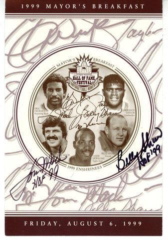 Tom Mack Billy Shaw Signed Hall of Fame 4x6" Mayor Breakfast Card Beckett 56084