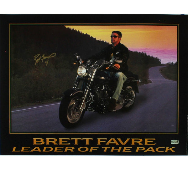 Brett Favre Signed Green Bay Packers Unframed 18x23 NFL Leader of the Pack Photo