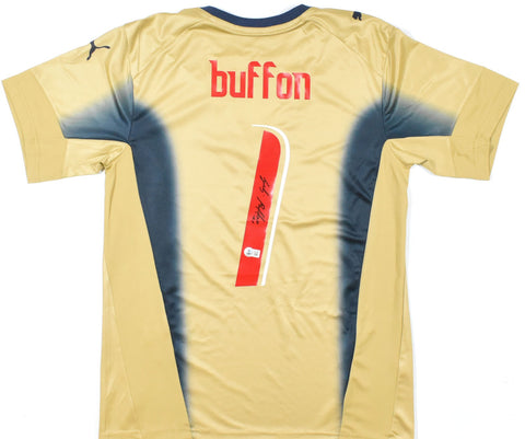 Gianluigi Buffon Signed Italy Away Soccer Jersey #1 - Beckett Witnessed Hologram