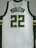 Bucks KHRIS MIDDLETON Signed Milw Custom Replica White Jersey AUTO - JSA