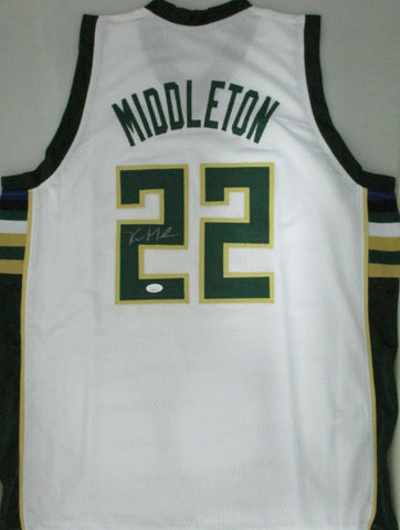 Bucks KHRIS MIDDLETON Signed Milw Custom Replica White Jersey AUTO - JSA