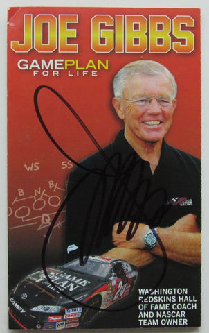 Joe Gibbs HOF Autographed 3.5x6 Gameplan for Life Brochure Washington Redskins