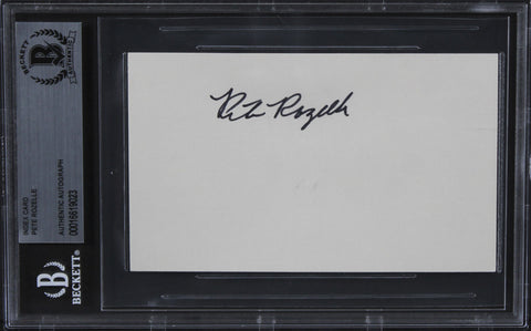 Pete Rozelle NFL Commissioner Authentic Signed 3x5 Index Card BAS Slabbed