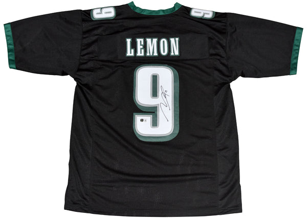 MAKAI LEMON AUTOGRAPHED PHILADELPHIA EAGLES #9 BLACK JERSEY BECKETT