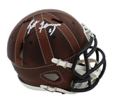 Brett Favre Signed Green Bay Packers Speed Alt Leatherhead Mini Helmet - White