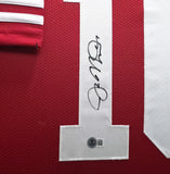 49ers Joe Montana Autographed Signed Framed Red Jersey Beckett QR #BR49312