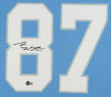 Sam Laporta Signed 35x43 Framed Detroit Lions Jersey (Beckett) 2023 2nd Rnd Pk