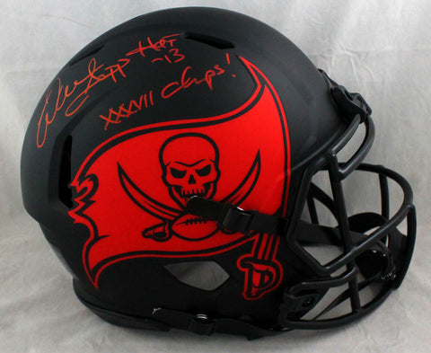 Warren Sapp Signed TB Bucs F/S Eclipse Authentic Helmet w/ 2 insc- Beckett W *R