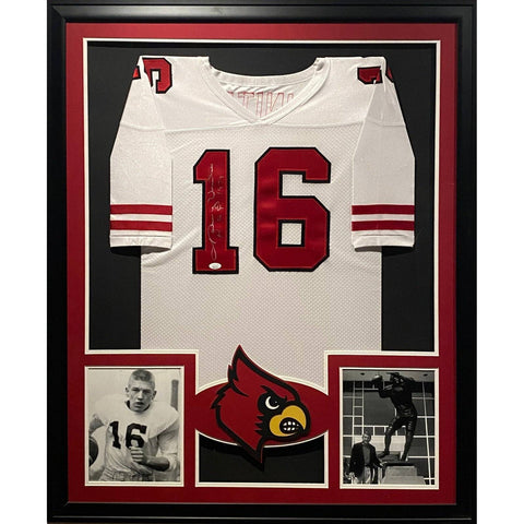 Johnny Unitas Autographed Signed Framed Louisville Baltimore Colts Jersey JSA