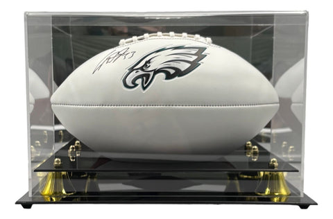 Cooper Dejean Signed Philadelphia Eagles Logo Football Fanatics w/ Case