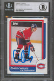 Canadiens Chris Chelios Authentic Signed 1986 Topps #171 Card BAS Slabbed